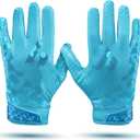 Repsters RPG1 Football Gloves - Mens Elite Trendy Wide Receiver Gloves  Extra Sticky Grip Football Gloves for Game Day, Training, High School and College - Adult and Youth Sizes (Azure)