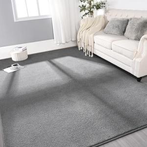Gifeas Large Ultra Soft Modern Area Rugs for Living Room Bedroom, 5x8 Feet Grey Thickened Memory Foam Indoor Solid Minimalist Carpets, Non-Slip Comfy Rug for Boys Girls Nursery Room Home Decor