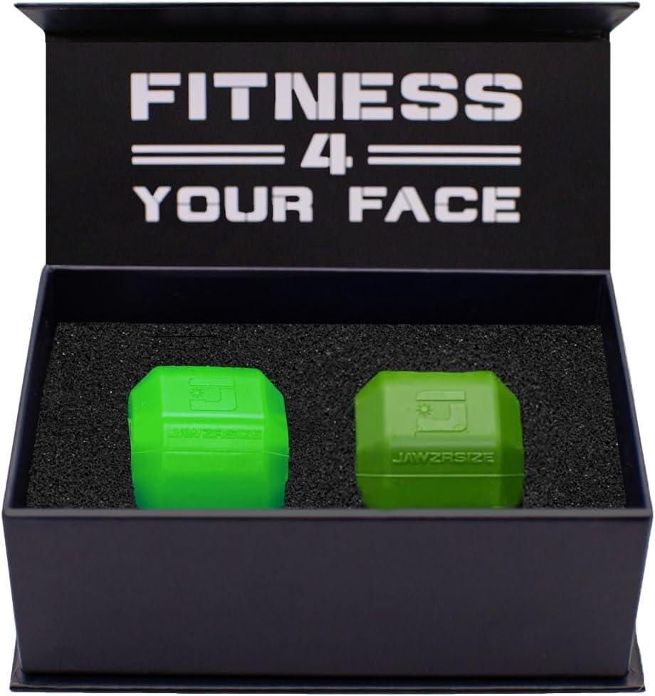 Jawzrsize Pop N Go and Custom Fit Jaw Enhancer Bundles- Jaw, Face, and Neck Exerciser and Toner, Blue, 2 Count