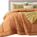 Bedsure Comforter Duvet Insert - Quilted Comforters King Size, All Season Duvet, GentleSoft Down Alternative Bedding, with 8 Tabs, Gifts for Women/Men, Burnt Orange, King 90 x 102 Inches