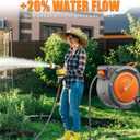 1/2" x 160 ft Retractable Hose Reel, Heavy Duty Retractable Garden Hose Reel Wall Mounted with 10-Pattern Hose Nozzle/Any Length Lock/Slow Return System/180Swivel Bracket,Orange