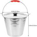 MERRYHAPY Metal Bucket with Lid - Stainless Steel Bucket Milk Pail Container with Handle Flower Pot for Many Home Tasks Carry Water or Milk for Outdoor Household
