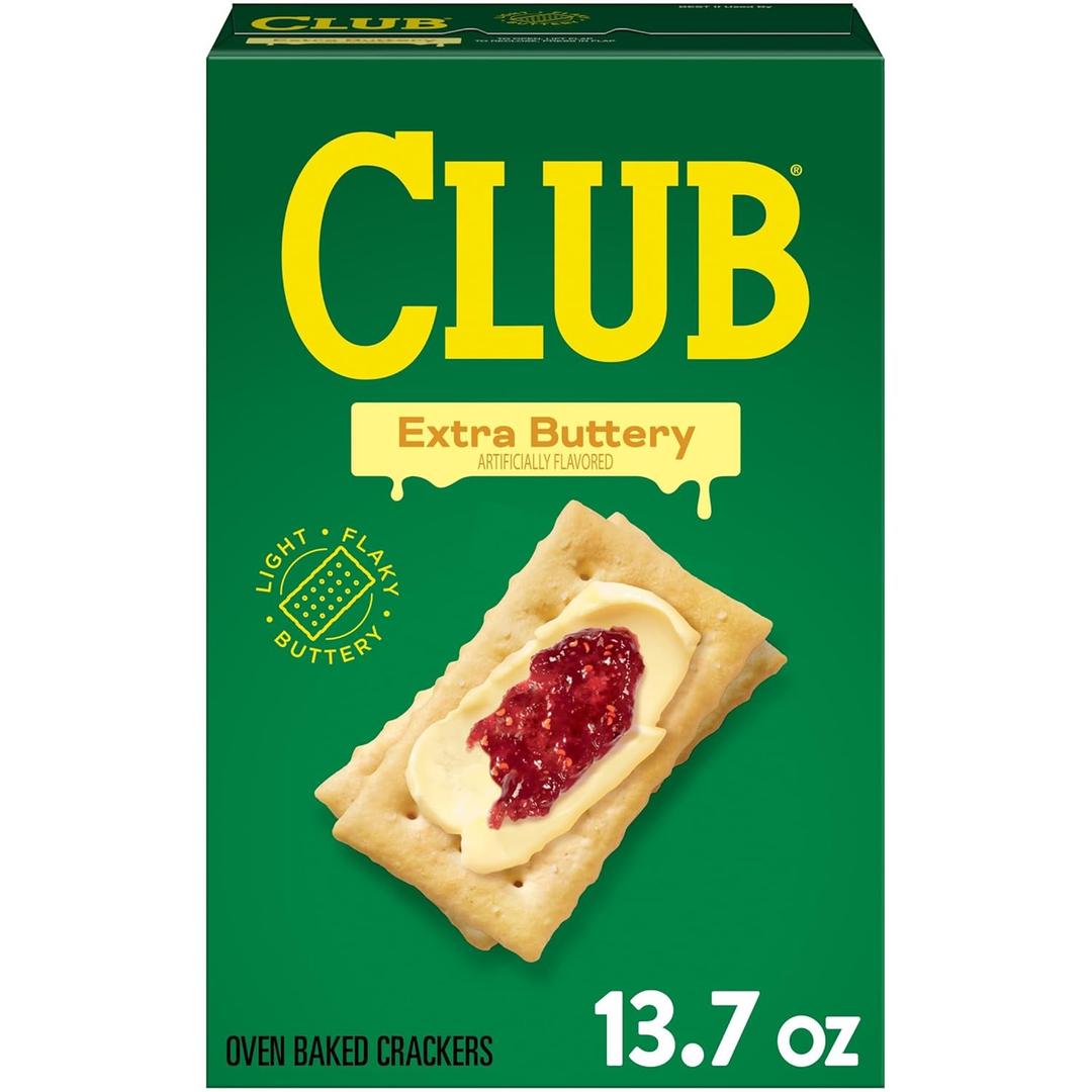 Club Crackers, Lunch Snacks, Snack Crackers, Extra Buttery, 13.7oz Box (1 Box) (EXP 03/17/27)