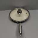 9.25 Inch Ceramic Nonstick Frying Pan with lid Skillet - PFAS-Free, Non-Toxic, Oven Safe & Induction Ready, Aluminum Cookware with Stainless Steel Handle