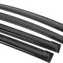 Window Visor Compatible with 2009-2014 Honda FIT 4 Door, Slim Style Acrylic Smoke Tinted & Semi-Transparent Sun Rain Wind Guards Shield Vent by IKON MOTORSPORTS, 2010 2011 2012 2013