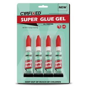 Super Glue Gel Clear for Wood Plastic Metal, Instant Superglue All Purpose Multipack Cyanoacrylate Adhesive Repair Ceramic Model Leather Rubber Glass Pottery, Strong Bonding Single Use Glue Minis (4 x 3g)