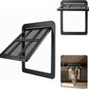 Namsan Cat Door Screen Door, Passage 8.3 x 10.3 inches, Small Dog Door for Sliding Door, Magnetic Auto Closing, Cat Screen Window, Lockable, Black