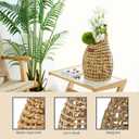 Woven Front Door Basket Water Hyacinth Wall Hanging Basket Decorative Boho Mounted Organizer for Dried Flower Plants Storage Basket for Garden, Home, and Farmhouse Décor (B_Hyacinth)