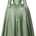 MyheroCos Women's Hamilton Elizabeth Schuyler Dress Gown Musical Hamilton Cosplay Costume Green-XS