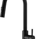 Kitchen Faucets, Kitchen Faucet with Pull Down Sprayer, 2.5GPM High Arc Single Handle Stainless Steel Kitchen Sink Faucets for Farmhouse Camper Laundry Rv Bar (Matte Black) 