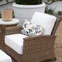 Outdoor Lumbar Pillows 12x20 inch, Rectangle Throw Pillows with Inserts, Decorative Lumbar Cushions for Patio Furniture Garden Couch Home Sofa Office Chair, Pack of 2, Breeze Leaves Beige