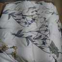 Bedsure Comforter Set King Size - Cute Floral Bedding Comforter Set, 3 Pieces, 1 Soft Reversible Coconut White Botanical Flowers Comforter and Pillow Shams