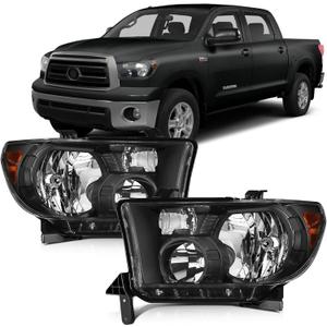 Headlight Assembly compatible with 2007-2013 Toyota Tundra w/Level Adjuster
2008-2017 Toyota Sequoia Headlamp, Driver & Passenger Side, Black Housing