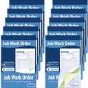 gisgfim 10 Pads Job Work Order Book 3 Part Carbonless Receipt Books Work Order Forms 5-9/16 x 8-7/16 Inches Orders Receipt Books Invoice Receipts Book Orders for Small Business 33 Sets per Pads
