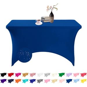Spandex 4ft Waterproof Table Cover for Party,Wedding, Banquet, and Events(Classicbule) (48" x 30" (Rectangular))