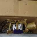 DG-Direct Christmas Tree Topper Lighted with 6 Projected Patterns, Led Rotating Magic Snowflake, 3D Hollow Glitter Lighted Silver Snow Tree Topper for Christmas Tree Decorations, Gold