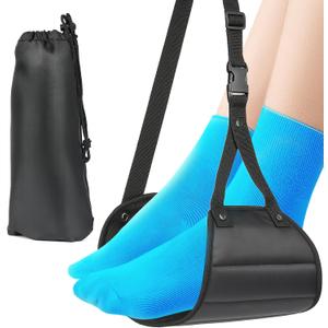 Airplane Travel Foot Hammock, Perfect Airplane Footrest to Relax Feet, with an Adjustable Length, Foot Hammock Essential for Relaxing During Work or Travel