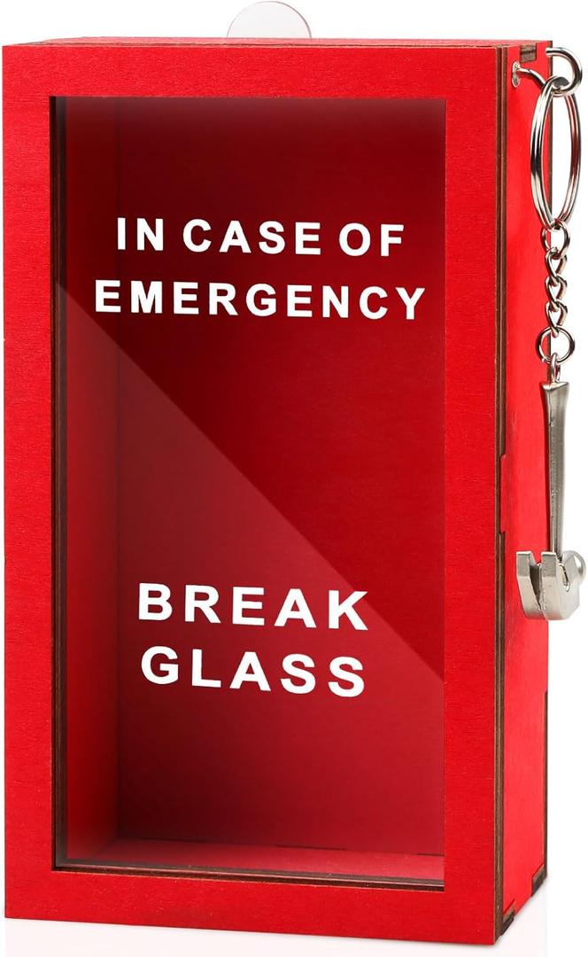 Funny Gift Emergency Box - Create Self Defined Idea Jar w/Hammer, Break in Case of Emergency Box - Desk Decor - Personalized Gag Gift for Friends Coworkers