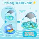 Baby Pool Float with Canopy Removable UPF50+ UV Sun Protection,Third-Generation Upgraded Baby Swimming Float,More Stable Baby Swimming Pool Float,Suitable for Babies Aged 10-36 Months Float(XL)