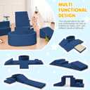 Elftopia Foam Climbing Blocks with Ball Pit & Stairs for Toddlers Aged 1-3 -Soft Playset for Indoor Crawling, Foam Playground Set for Baby to Active Playing Inside -(Balls NOT Included),Navy, 27.56 x 17.71 x 9.84 inches