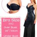 Strapless Bra 38C Bras for Women Push up Black (Black)