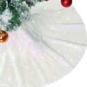 Christmas Tree Skirt 36" Round Sparkly Iridescent Sequin White Ornaments Xmas New Years Party Decorations