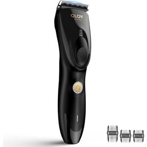 Hair Clippers for Men, Cordless Hair Clipper Kit, Adjustable 4 Length Setting, 2-Speed Settings, Replaceable Ceramic Blade Heads, Rechargeable Hair Clippers for Family (Black)