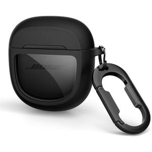 SURITCH Protective Cases for Bose QuietComfort Earbuds II 2022 / QuietComfort Ultra 2023, Shockproof Case Cover for Bose QC ii 2 Charging Case Accessories with Carabiner, Black