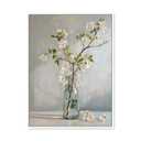 daktenn Floral Canvas Wall Art Bathroom Wall Art Pictures Wall Decor Home Decor Wall Decor for Bedroom Livingroom (White Framed, 18" x 24")