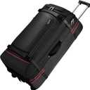 100L Extra Large Rolling Duffel Bag with Wheels and Handle 33" Heavy-Duty 1600D PVC Checked Luggage for Business Travel and Mens Week-Long Trips, Foldable Base Design