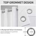 Easy-Going Linen Look Blackout Curtain Grommet Window Curtain Drapes for Bedroom, Living Room Thermal Insulated Room Darkening (2 Panels, 42x84 inch, White)