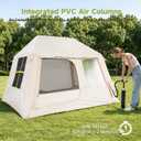 Inflatable Camping Tent for 2 Person, 1-2 Minutes Fast Setup Blow up Tent,Waterproof Air Tent for Camping, 7.38x6.56x5.09FT for 1-2 person