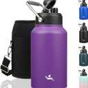 Jug with Handle,87 oz Insulated Water Bottle with Carrying Pouch, Double Wall Vacuum Stainless Steel Metal Bottle,Purple (87 Ounces)