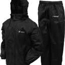 FROGG TOGGS Men's Classic All-Sport 3-Layer Waterproof Breathable Rain Suit (Large, Black/Black)