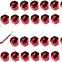 24pcs Wheel Nut Cap 17mm Wheel Bolt Nut Caps Covers,Universal Anti-Rust Car Tire Nut Caps Bolt Cover,Hexagonal Plastic Tire Bolt with Removal Tool (Red)