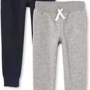 The Children'S Place Boys Active Fleece Jogger Sweatpants (Medium, New Navy/Heather Gray 2-Pack)