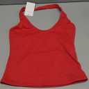 REORIA Women's Halter Backless Crop Top Sexy Going Out Double Lined Tank Tops Y2K 2026 Outfits (Red, S)
