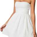 Summer Strapless Mini Dress Sleeveless Tube Top Dresses for Women 2025, Size M