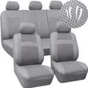 Car Seat Cover Full Set,3D Breathable Mesh Seat Cover,5mm Composite Sponge,Cute Car Accessories for Women,Universal Type Suitable for Sedans,SUV,Trucks (Grey)