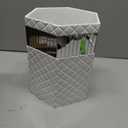 Creative Scents Quilted Mirror White Bathroom Trash Can 1.58 Gal / 6L Decorative Waste Basket for Bathroom - Space Friendly Mirrored Wastebasket Bin, for Elegant Powder Room or Bedroom Decor