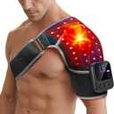 Cordless Red Light Therapy for Shoulder with Massage, 5000mAh Battery Portable Red Light Therapy for Shoulders & Joint Comfort Wearable Shoulders Massage Wrap (Gray)