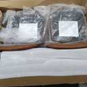 Counter Height Bar Stools Set of 4, Bar Stool with Soft Cushion Low Backrest Modern Barstools for Kitchen Island or Bar, Walnut, 26 Inch