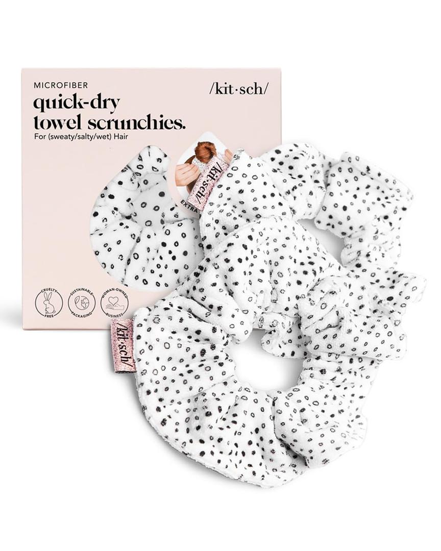 Kitsch Microfiber Hair Towel Scrunchie - Soft Large Scrunchies for Women - Scrunchies for Girls - Scrunchies for Thick Hair - Highly Absorbent Towels - Big Scrunchies for All Hair Types - 2 pcs - Dot