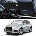 Custom fit Q3 Windshield Sunshade for 2013-2024 2025 2026 Audi Q3 Front Window Shades Cover for Windshield Sun Visor Screen Protector 210T Reflective Blocks UV Rays Cool Car Accessories