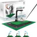 WINNER SPIRIT Real Swing 300 Golf Swing & Hitting Trainer, True Impact, Checking Path After Swing Practice Mat Groover Training Aid, Height Adjustable, 6 feet by 4 feet