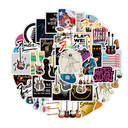 Love Guitar Stickers Fender Electric Guitar Stickers 50 Pcs Water Bottle Waterproof Cool Aesthetic Vinyl Laptop Luggage Skateboard Computer Stickers for Teens Boys Adult(Guitar)