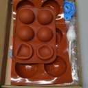 Cocoa Bomb Molds Kit with 2& 2.5"Silicone Molds, 8-Piece Tools for Chocolate Bomb, Cake, Dome Jelly - Reusable Non-Stick Baking Supplies, Food-Grade Heat Resistant Semi Sphere Mold for DIY Desserts (Round - SET)