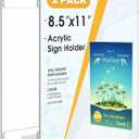 MaxGear Acrylic Sign Holder 8.5 x 11 Wall Mount Clear Plastic Sign Holders with Double Sided Tape, Paper Poster Door Document Flyer Acrylic Wall Frame for Office, Home, Store, Restaurant, 2 Pack