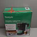 Tastyle Single Serve Coffee Maker with Builtin Detachable Milk Frother, Iced and Hot Coffee Machine for K Cup & Grounds, 40oz Removable Water Reservoir, 6 Cup Sizes, Fits 7.3" Travel Mug, Gray