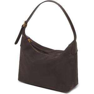 Medium Suede Hobo Bags for Women 10.6 Inch, Matte Faux Leather Shoulder Bag with Adjustable Strap, Slouchy Crossbody Purse